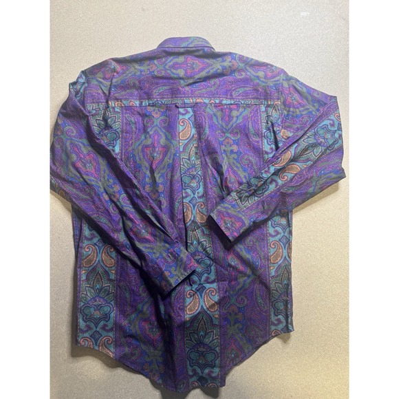 RARE VINTAGE POLO RALPH LAUREN CHAPS AOP BUTTON DOWN SHIRT purple M NWT - Picture 5 of 8